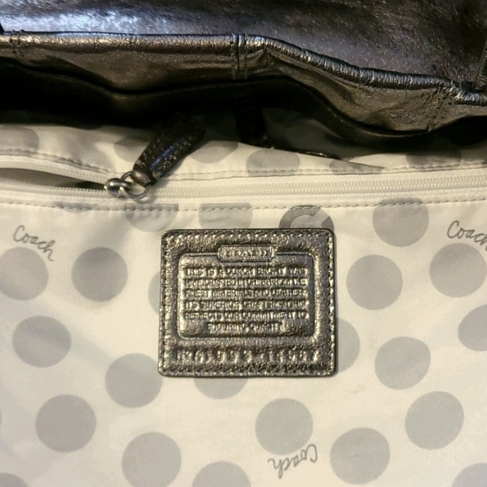 COACH - Julia Metallic Leather Perry Tote - Picture 8 of 11